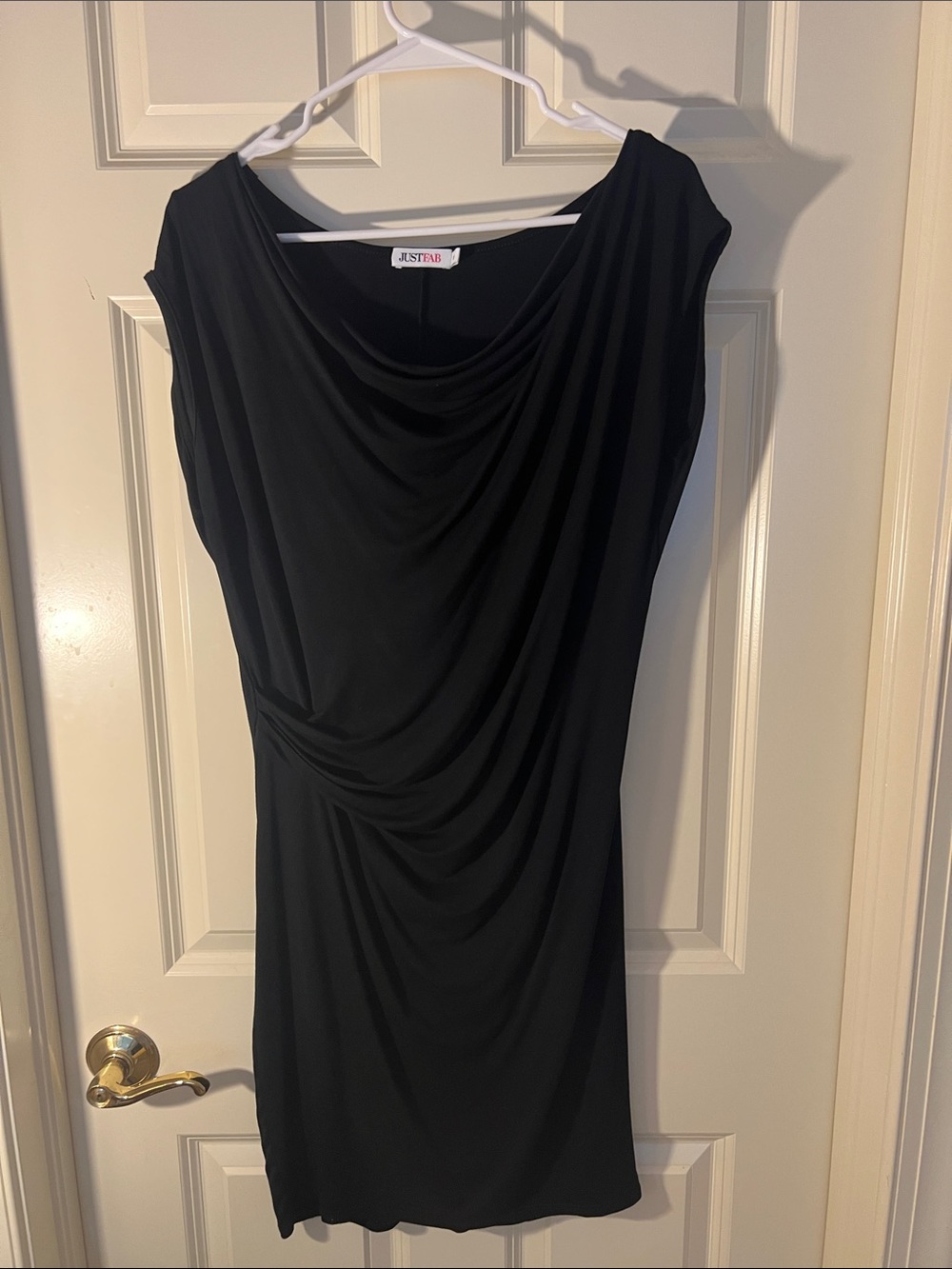Black Draped Sleeveless Dress